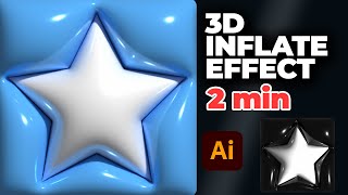 3d Inflate Text Effect in Illustrator  under 2 Minutes [upl. by Eeralav]