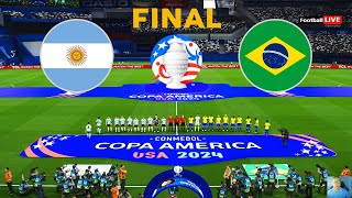 Argentina vs Brazil  Final Copa America 2024 USA  Full Match All Goasl  Realistic PES Gameplay [upl. by Wiener528]