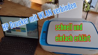 HP Drucker mit Wlan verbinden HP DJ 3630 einrichten Wlan WPS verbinden [upl. by Aneeles]