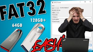 How To Format a 64GB 128GB or LARGER USB Flash Drive to FAT32  EASY [upl. by Haily]