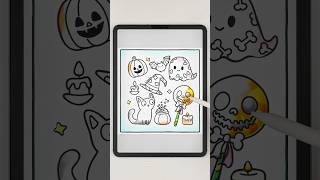 Scratch to colors 🎃🦇 Spooky Cuties Coloring Book art asmr coloring colorinpages colourwithme [upl. by Koval]