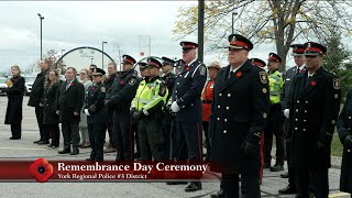 York Regional Police Remembrance Day Ceremony 3 District [upl. by Nellahs880]