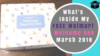 Unboxing Whats Inside My Free Walmart Welcome Box February 2018 [upl. by Christiansen489]