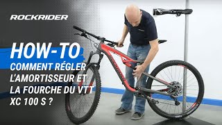 TUTO 🔧 Comment régler lamortisseur et la fourche du VTT XC 100 S   ROCKRIDER [upl. by Tiebout974]