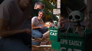 Threw the little cat into the river catsoftiktok cat cute aiart ai poorcat catlover fyp [upl. by Eirellam]