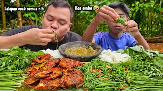 KOS EMBE 🤣 MUKBANG NILA BALADO GURIH  TUMIS LABU  LALAPAN MENTAH  SAMBAL  SUPER LEZAT [upl. by Weismann]