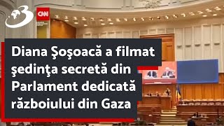 Diana Şoşoacă a filmat şedinţa secretă din Parlament dedicată războiului din Gaza [upl. by Chester]