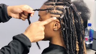 TRESS LOCS Realistic loc style without actually locking your hair Flat twist Faux Locs hairstyles [upl. by Ecallaw720]