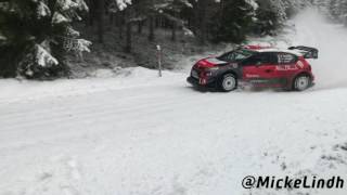 Kris Meeke PET Rally Sweden 20170205 Citroen C3WRC spectacular PURE SOUND [upl. by Dorran]