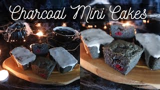 CHARCOAL MINI CAKES  Halloween Baking Ideas and DIY [upl. by Dorweiler26]