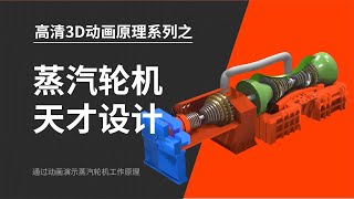 蒸汽輪機的天才設計，4K超清3D動畫一看就懂 [upl. by Sears170]