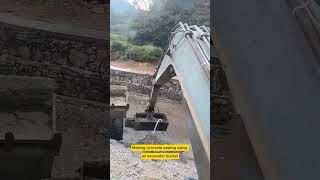 Making concrete casting using an excavator bucket [upl. by Mccormick]