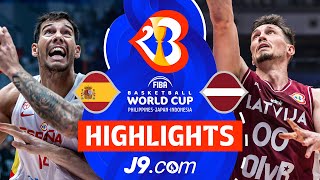 Latvia 🇱🇻 Upsets World Champions Spain 🇪🇸  J9 Highlights  FIBA Basketball World Cup 2023 [upl. by Loma695]