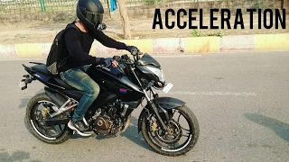 Pulsar NS200 Acceleration  0 to 100  Top Speed [upl. by Adirem]