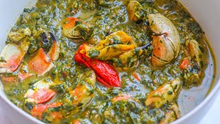 Trinidad Crab Callaloo using Frozen Spinach  Vegan Option [upl. by Niven]