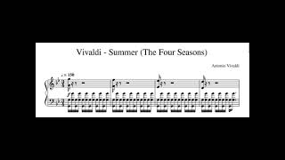 Antonio Vivaldi  Summer Presto The Four Seasons Piano sheet music [upl. by Hendon]