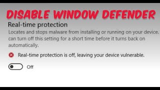 Disable or off Window Defender Windows 10 [upl. by Cordeelia]