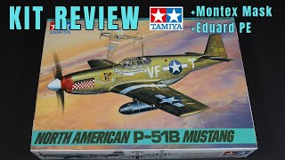 REVIEW Tamiya P51B MUSTANG  148 scale  Montex Mask  Eduard PE [upl. by Fritzsche102]