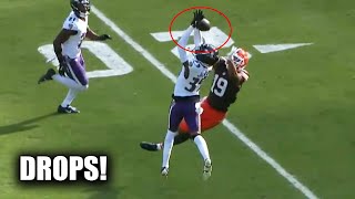 Every Ravens Dropped PassInterception vs Cleveland Browns [upl. by Oinolopa]