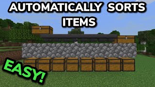 EASY 121 AUTOMATIC ITEM SORTER TUTORIAL in Minecraft Bedrock MCPEXboxPS4Nintendo SwitchPC [upl. by Edita]