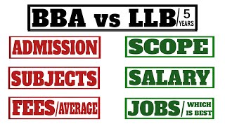 BBA vs LLB  Which is better BBA or LLB  VS SERIES [upl. by Soracco571]