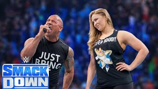 WWE Full Match  Ronda Rousey Vs The Rock  SmackDown Live Full Match [upl. by Horodko410]