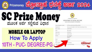 Prize Money Scholarship Application 2024  prize money scholarship for sc students 2024 [upl. by Janel]