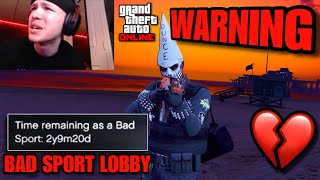 I GOT LOCKED IN A BAD SPORT LOBBY in GTA Online💔 i called rockstar games [upl. by Chiquia]