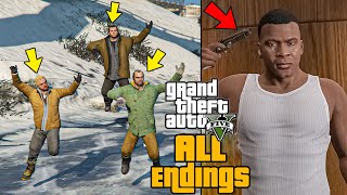 GTA 5  All 5 Endings ABC Secret amp BETA [upl. by Lonier]