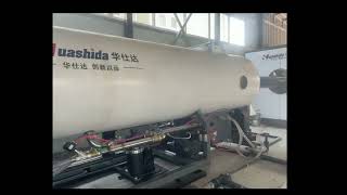 HUASHIDA 110560 HDPE jacket pipe for pre insulated pipe extrusion line Test run [upl. by Resiak]