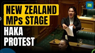 Maori MPs Disrupt New Zealand Parliament with Haka Protest Against Controversial Bill  N18G [upl. by Hada101]