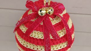 Pallina di Natale alluncinettotutorialcrochet natale handmade pallinedinatale [upl. by China962]