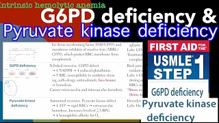 G6PD deficiency Anemia amp Pyruvate kinase deficiency Anemia in HindiUrdu by first aid [upl. by Chapnick]