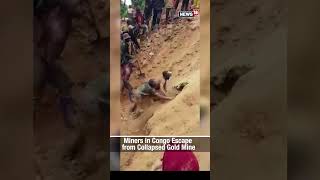 Democratic Republic of the Congo  Miners in Congo Escape from Collapsed Gold Mine  shorts [upl. by Ybsorc483]