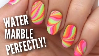 Water Marble Your Nails Perfectly [upl. by Norag]