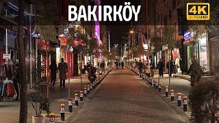 Istanbul Bakirkoy Cumhuriyet Square Night Walking  Shopping Shops 4K 60Fps [upl. by Eikkin]