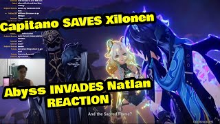 Capitano saves Xilonen Abyss INVADES Natlan cutscene REACTION Genshin Impact [upl. by Anelrad171]