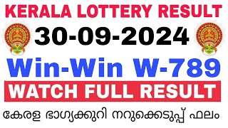 Kerala Lottery Result Today  Kerala Lottery Result WinWin W789 3PM 30092024 bhagyakuri [upl. by Sivrahc790]