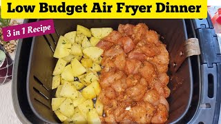 Air fryer Chicken Breast and Roasted Potatoes Dinner Recipe with Vegetables  Low Budget Lunch [upl. by Ahsilram]