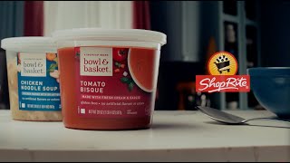 Bowl and Basket Premium Soups Tomato Bisque Chicken Noodle amp Clam Soup  ShopRite Grocery Stores [upl. by Perla]