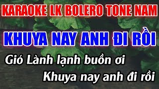 Liên Khúc Bolero Tone Nam Dễ Hát  Karaoke Khuya Nay Anh Đi Rồi  Karaoke Lâm Beat  Beat Mới [upl. by Eselahs]