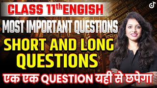 Class 11 English Short and Long Important Questions English VVI MCQ Questions in 11th Hindi Medium🔥 [upl. by Melliw]