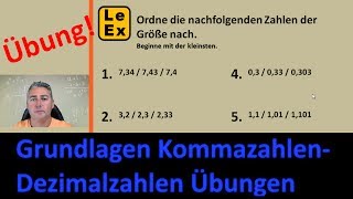 Kommazahlen  Dezimalzahlen  Grundlagen  Übung [upl. by Aneelad]