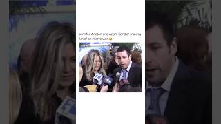 Jennifer Aniston and Adam Sandler making fun of a tall interviewer shorts shortvideoviral fyp [upl. by Suqram]