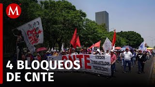 Caos vial en CdMx por marchas y bloqueos simultáneos de la CNTE [upl. by Okihcas]