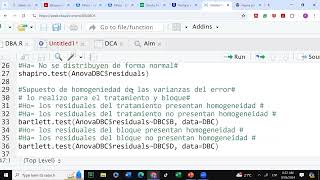 Diseño de bloques completamente al azar en Rstudio [upl. by Anayk219]