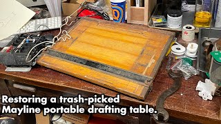 Trash Rescued Mayline Portable Drafting Table with Drawing Parallel restored to working order [upl. by Narak]