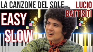 La Canzone Del Sole  Lucio Battisti  EASY SLOW Piano Tutorial 🎹  video 4K🤙 [upl. by Buiron]