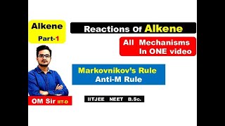 Alkene1  Electrophilic Addition Reaction For Alkene  Reactions Of Alkene  OM Sir  IITD [upl. by Eimas635]