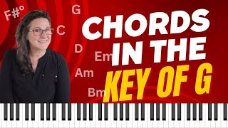 Key of G How to Form and Play Chords on Piano for beginners Piano Tutorial [upl. by Anircam]